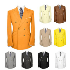 Men's Wedding Tuxedos Double Breasted Jacket 1 Piece Slim Fitted Coat