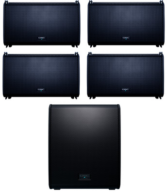 4x QSC LA112 12'' Portable 2-way Powered Array 2400W + QSC LS118 18'' Subwoofer