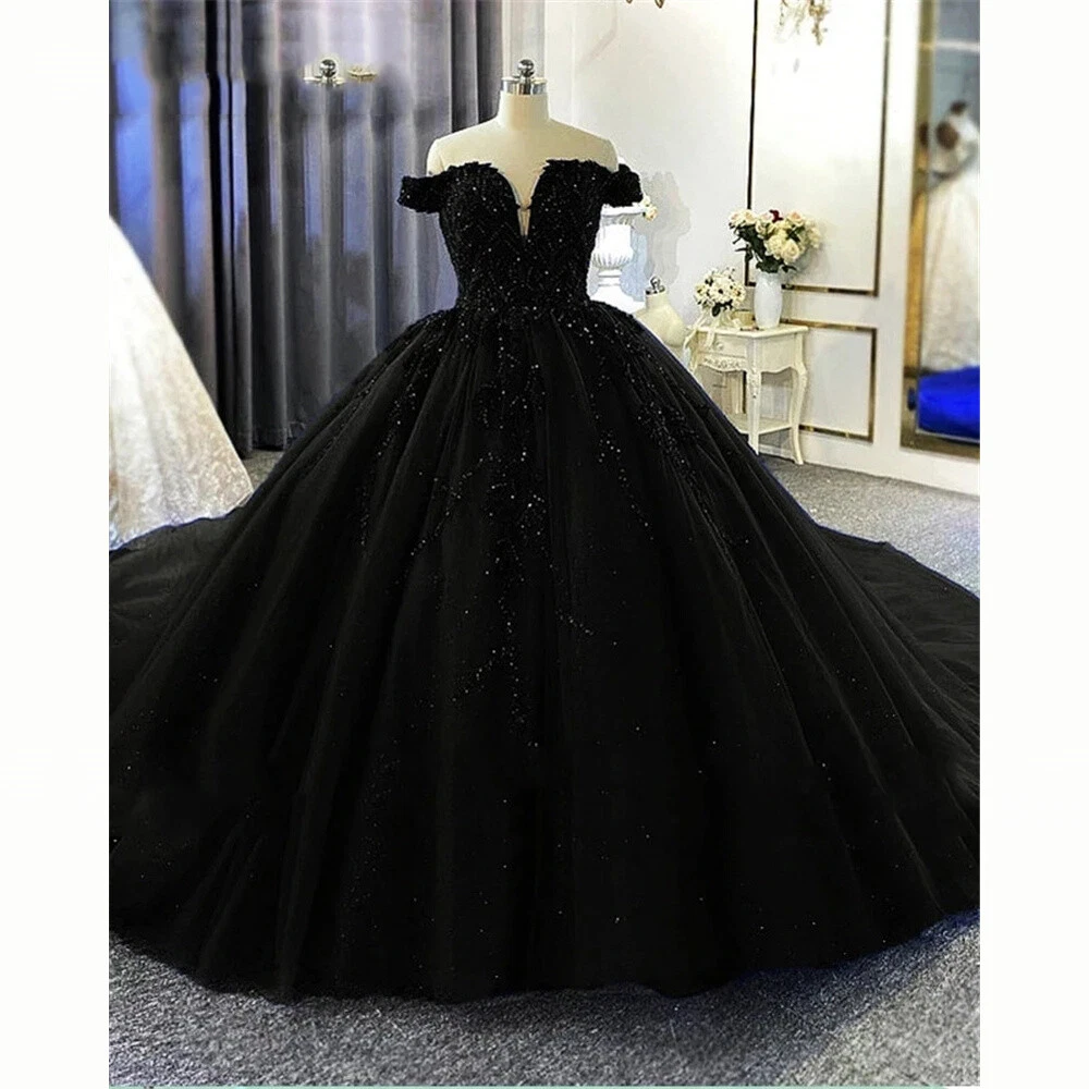 Robe Princesse Col V Noire