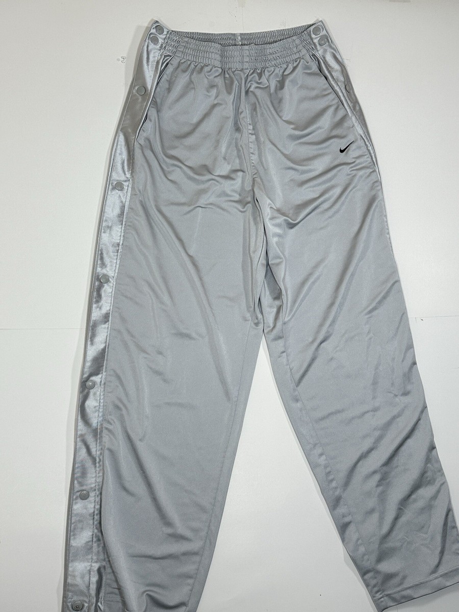 Vintage Nike Track Pants Mens XXL Gray Snap Off Button