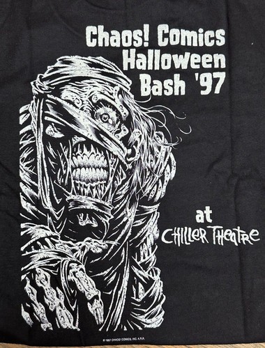 Vintage 1997 Chaos Comics Classic Monsters Halloween Bash Shirt Größe Small S NEU