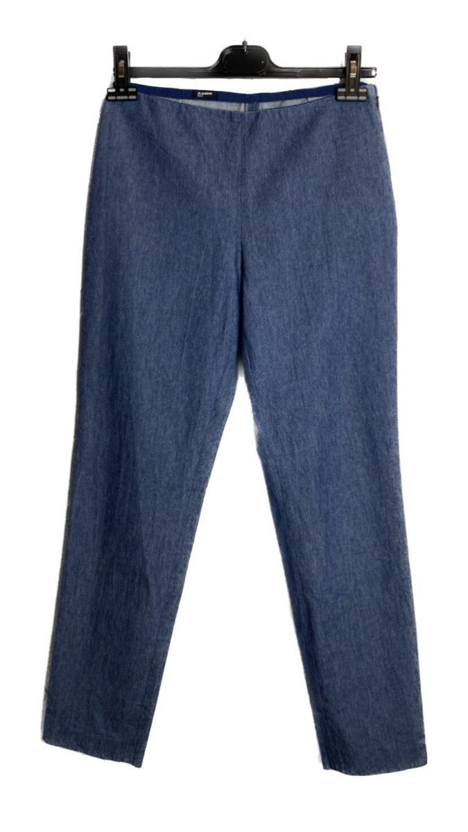 JIL SANDER Navy Casual Blue Cotton Pants made in Italy | eBay