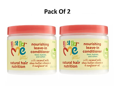 2 x Just For Me Hair Natural Hair Nutrition Nourishing Leave-in Conditioner 425g
