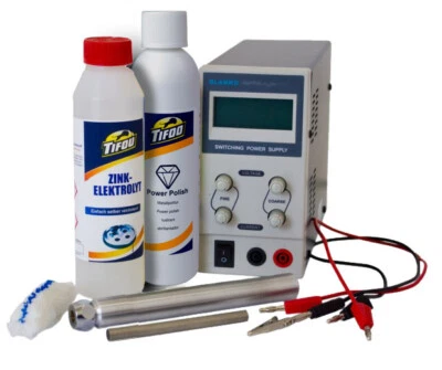 TIFOO E-Zink Stift-Galvanik-Anlage, Zink-Elektrolyt, RE-Zink - Komplettset - Verzinken