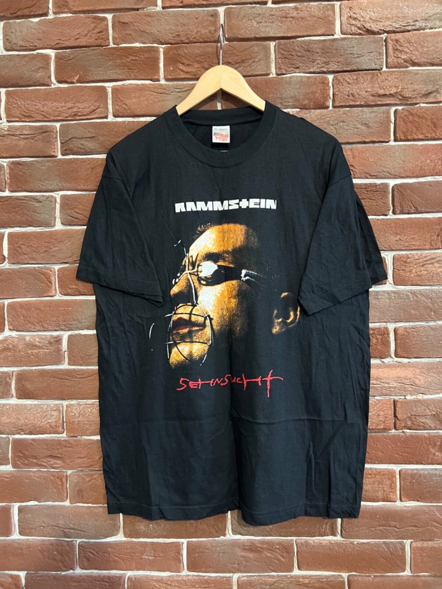 Rare 00s Rammstein Sehnsucht German Metal Rock Y2K T-shirt L black