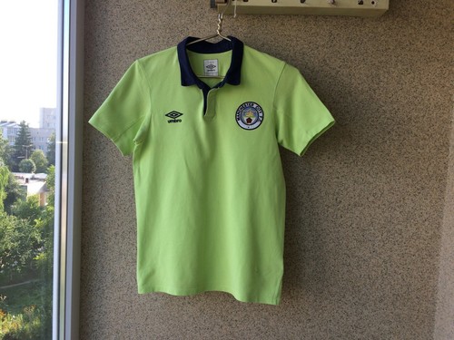 Manchester City Fußball Shirt 2009/2010 Trikot S Polo Umbro Lime Fußball