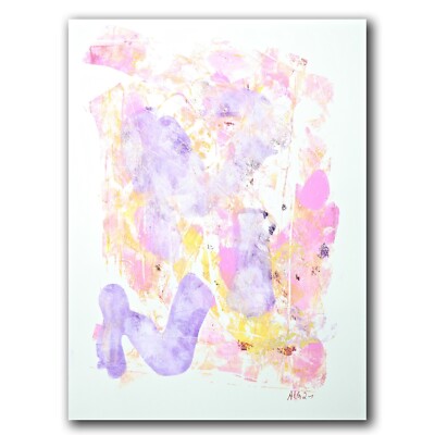 Painting Acryl Watercolor Falling Angel'' unique sign Prof em A Loeschner-Gornau