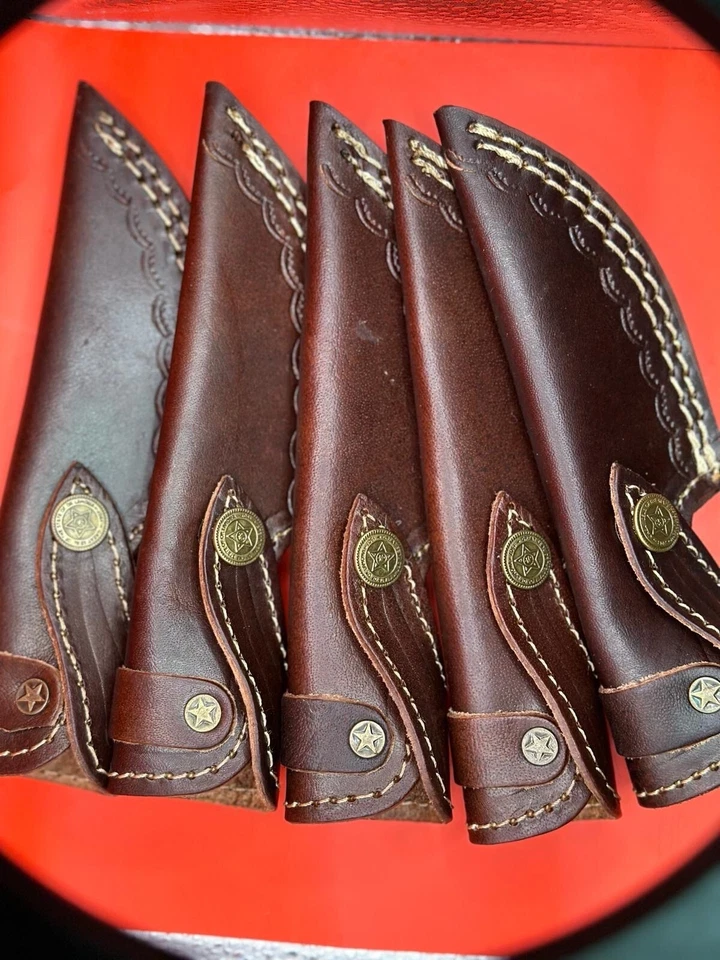 Lot Of 5 Sheaths Handmade Fixed Blade Knife Sheath Knives Holster Case - Image 4 of 4