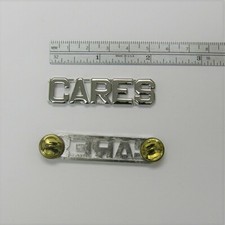 CARES - Silver Police/Fire Collar Brass - Pin Clutch - NEW - Rank Insignia