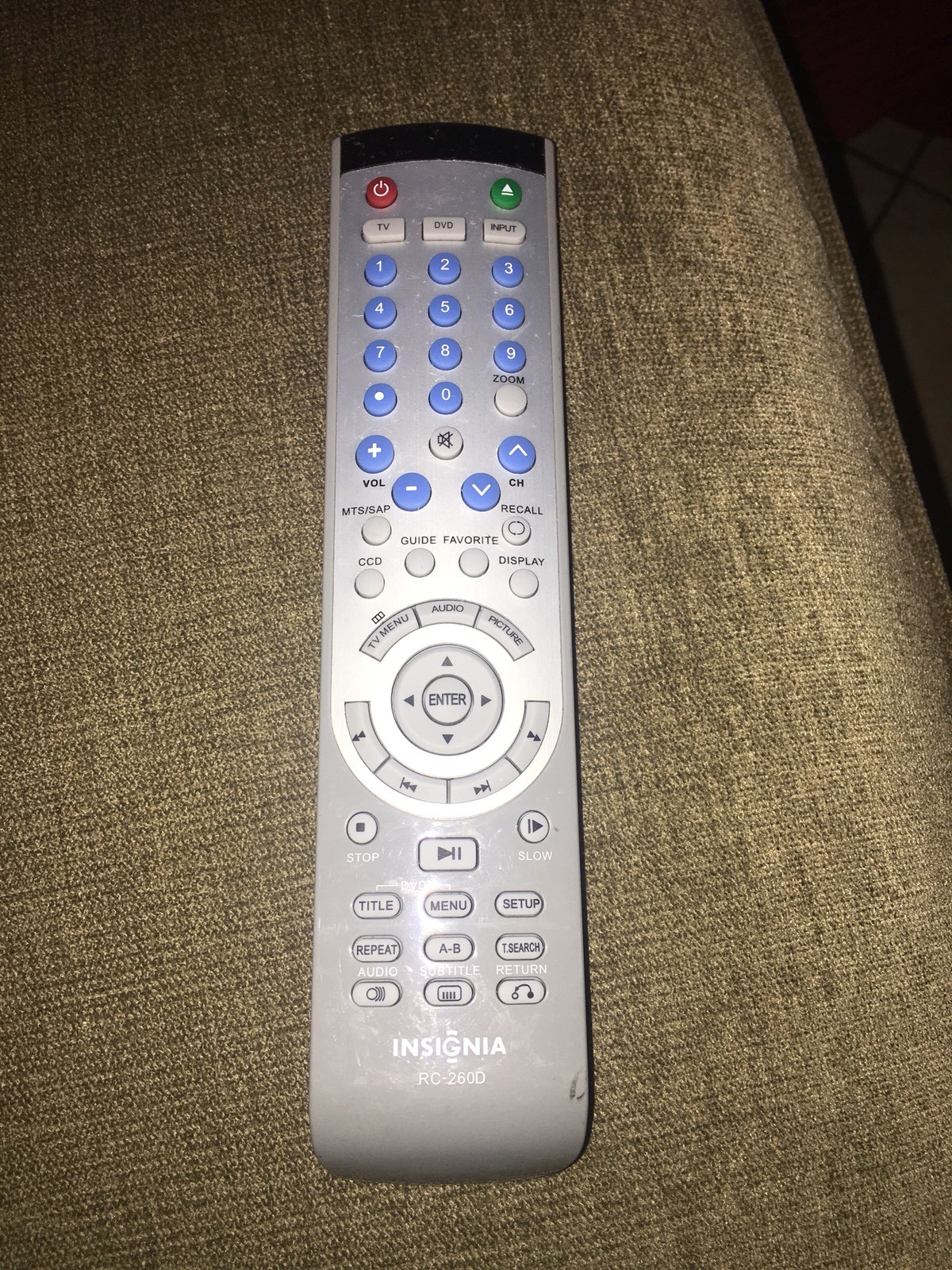 INSIGNIA RC260D TV/DVD Combo Remote / NSLTDVD32, E15319, V260b1LN1