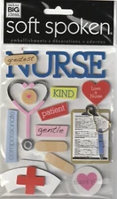 MAMBI Soft Spoken 3D stickers NURSE Theme 95234 Fast FREE Ship! WOW! NICE!