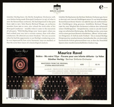 RAVEL: BOLERO; MA MŠRE L'OYE; PAVANE POUR UNE INFANTE D FUNTE; LA VALSE NEW CD
