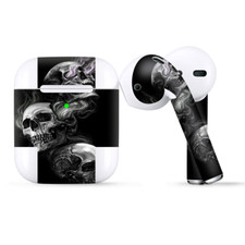 Skins Wraps compatible for Apple Airpods glowing Skulls in Smoke