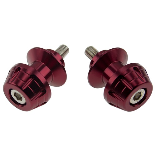 8mm CNC Red Swingarm Spools – Fits Honda Suzuki GSXR CBR, Universal Slider Lift Stand