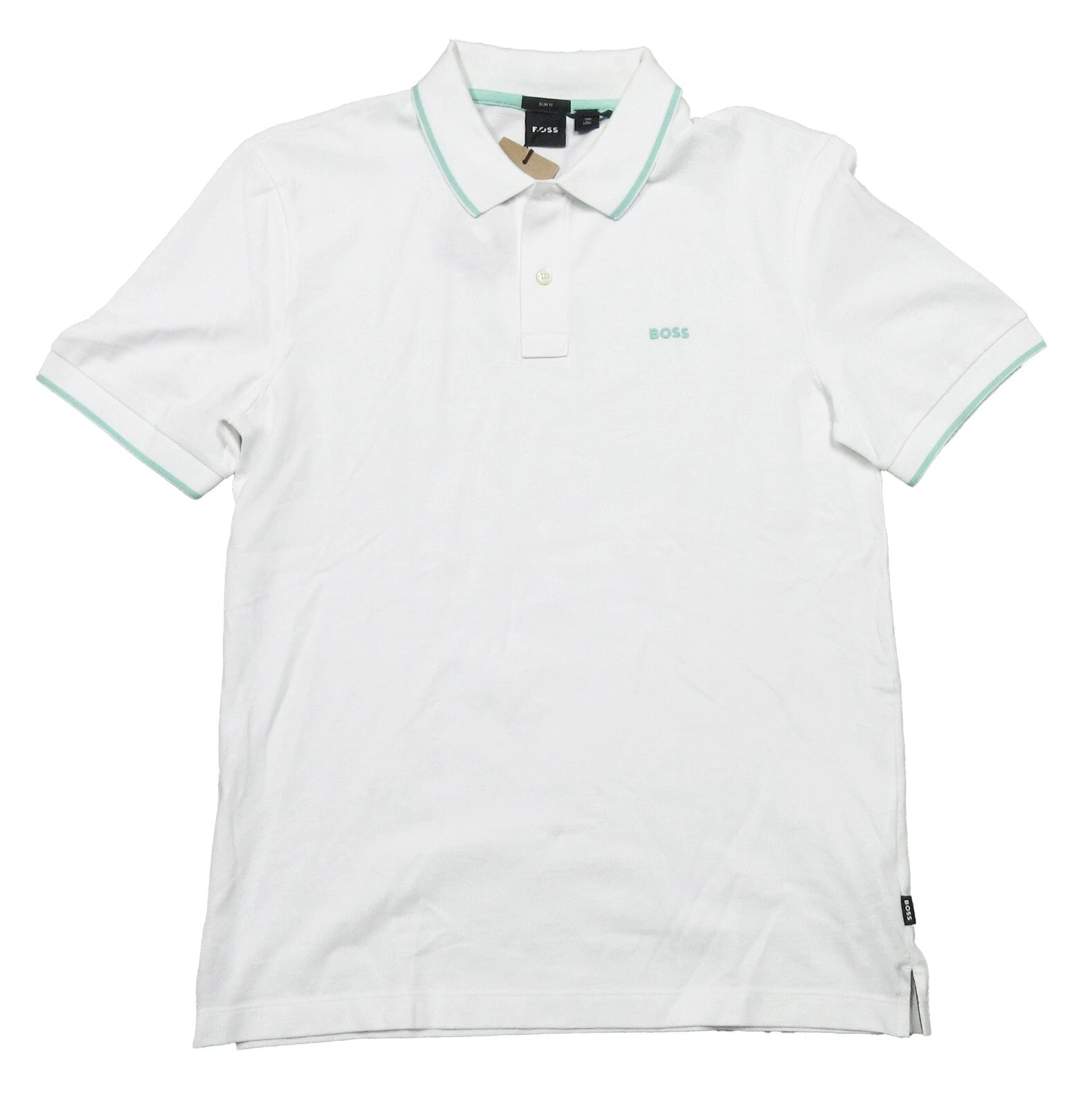 Hugo Boss Black Label Men's White Phillipson Slim Fit Short Sleeve Polo Shirt