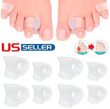 8  Silicone Gel Toe Separator Bunion Toes Spacer Orthotics S/L Size Pain Relief