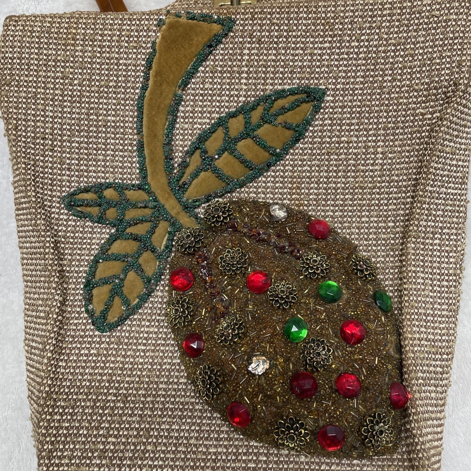 Bolso de Mano Vintage Raro Años 50 Jolles Original Cuentas Hoja Lucita Asa Cartera * Foto 3 de 4