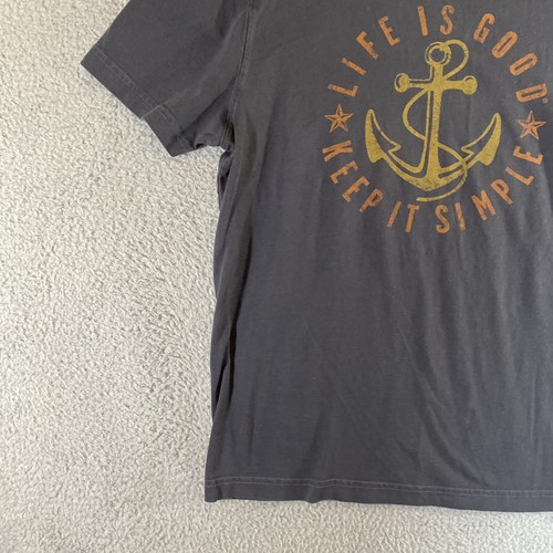 Life is Good Shirt Mens Small Gray Short Sleeve Graphic Tee Classic Fit Cotton - Picture 4 of 14