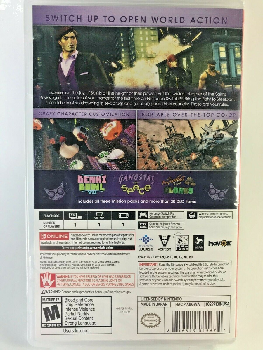 Saints Row - The Third - Nintendo Switch for sale online | eBay