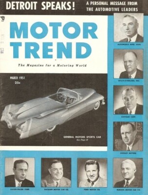 MOTOR TREND 1951 MAR Vol 3 No 3 - CANNONBALL, HORNET, LE SABRE, CROSLEY SS*
