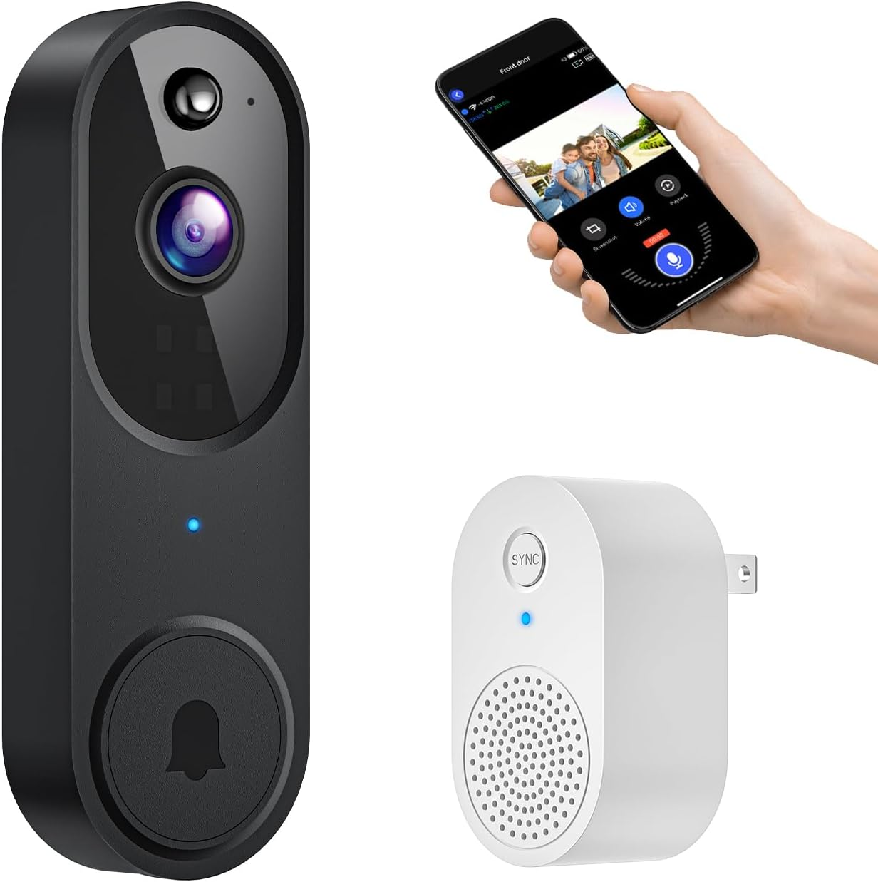 Smart Video Doorbell Camera Wireless, AI Human Detection and Instant Alerts, Nig