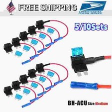 12V 15A Car Add-a-circuit Fuse TAP Adapter Kit, Medium ATM APM Blade Fuse