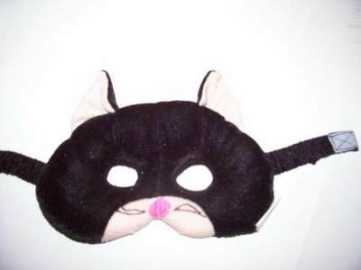 PLUSH STUFFED BLACK CAT KITTY MASK CHILD AGE 3 + PRETEND PLAY