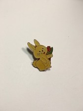 Vintage Easter Bunny Holding Flower Pin 1" Lot AA-38