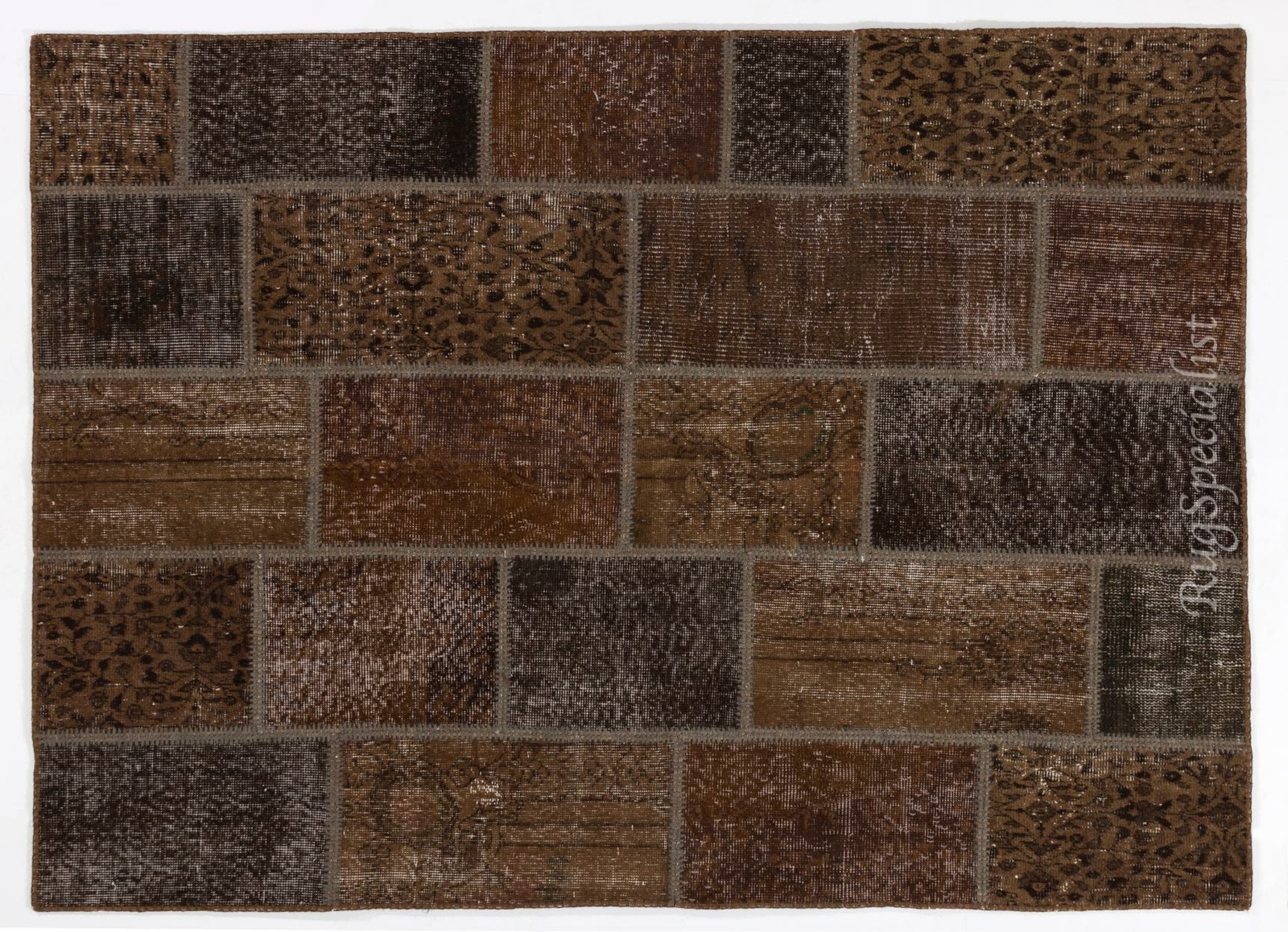 Brown Handmade Patchwork Rug Made from OverDyed Vintage Carpets eBay