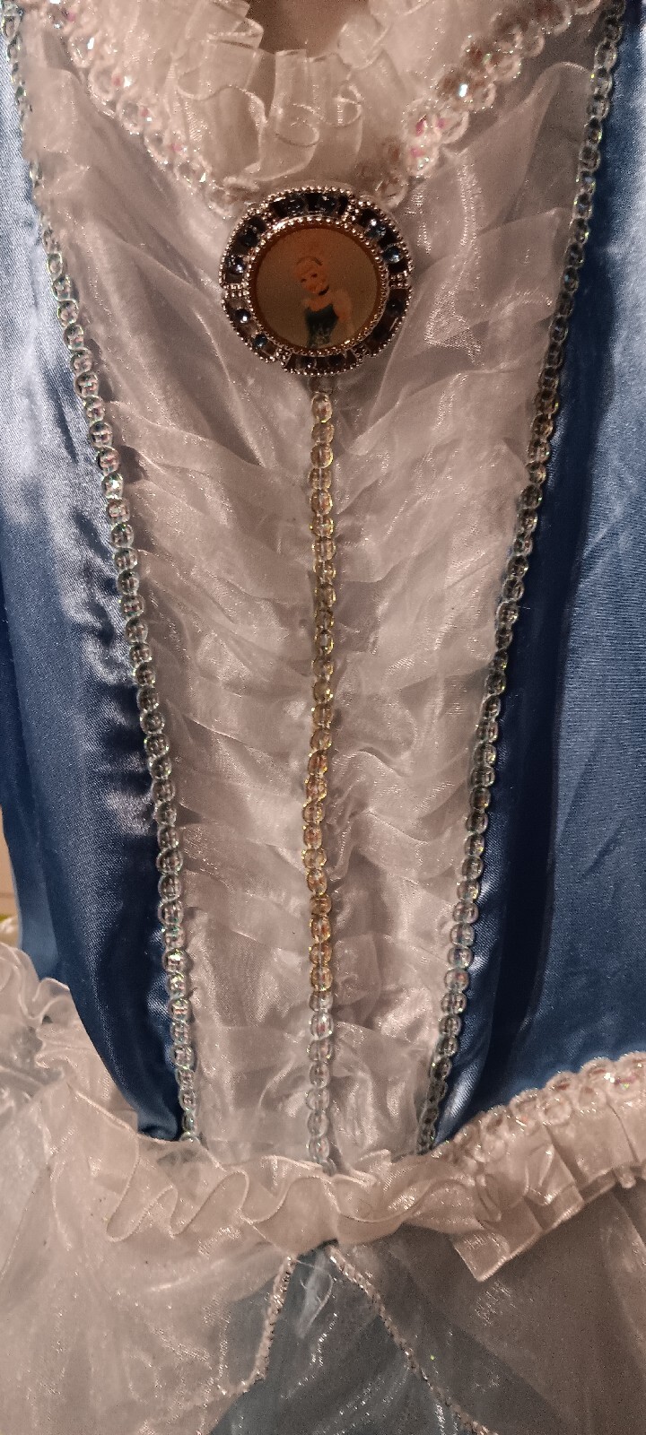 Disney Store Cinderella Dress Costume Gown Child Size M 7/8 Blue Gold