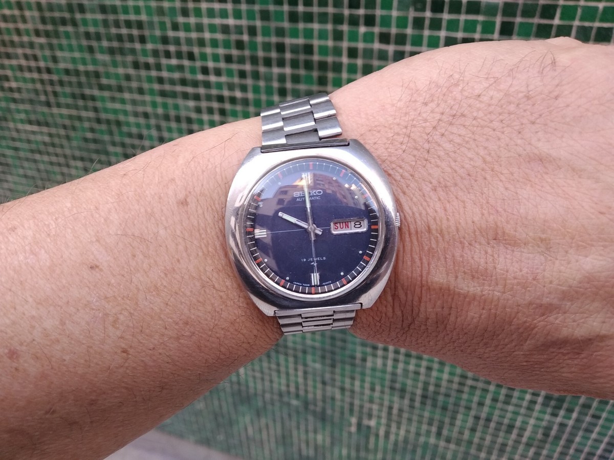 SEIKO RARE BLUE TWO TONE AUTOMATIC 7006 6010 ALL ORIGINAL BRACELET