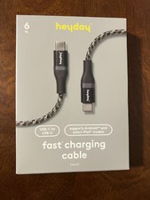 heyday USB-C to USB-C Braided Cable - Black - 6ft