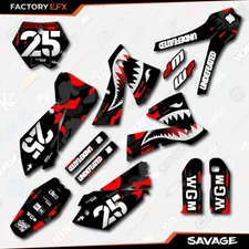 Black Red Savage Graphics Kit fit KTM 2003-2004 SX SXF XC XCF 125 250 300 450