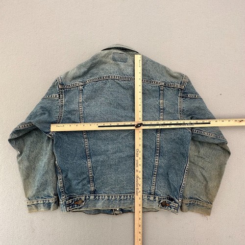 VINTAGE Levis Jean Jacket Mens Medium Trucker Medium Wash Made in USA - Picture 9 of 11