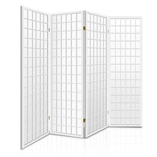 Artiss 4 Panel Room Divider Screen Partition Wood Timber Fold Stand Wide White