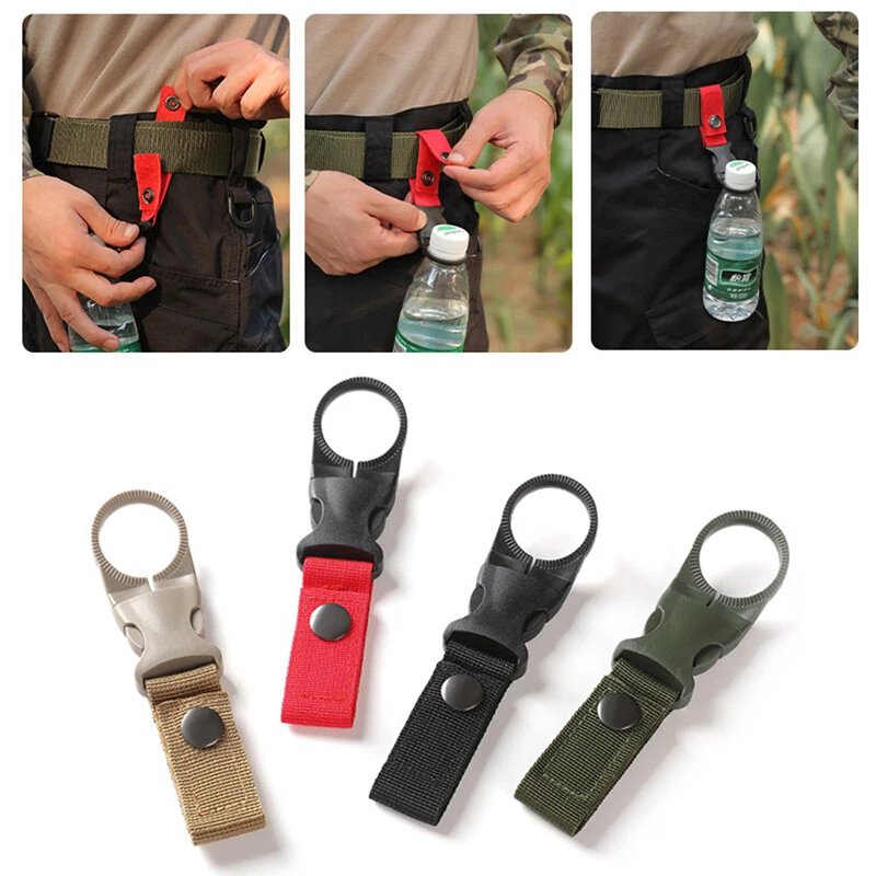 Carabiner Water Bottle Holder Clip Hook Belt Buckle Hanging Tactical Hiking