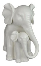 Festcool Porcelana Elefante Madre y Bebé Elefante Estatua/Figura Whitewar...