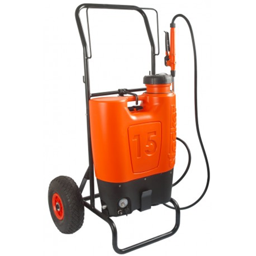 Pompa a zaino elettrica 15 Litri a Batteria Litio con Carrello e Ruote Stocker