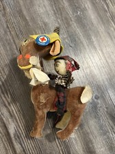 Vintage Dakin Pets Velvet Stuffed Reindeer with Helper
