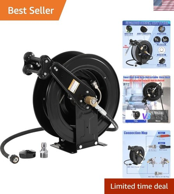 #ad #ad 3 8quot; x 50 FT Heavy Duty Pressure Washer Hose Reel 4000 PSI Capacity $403.45