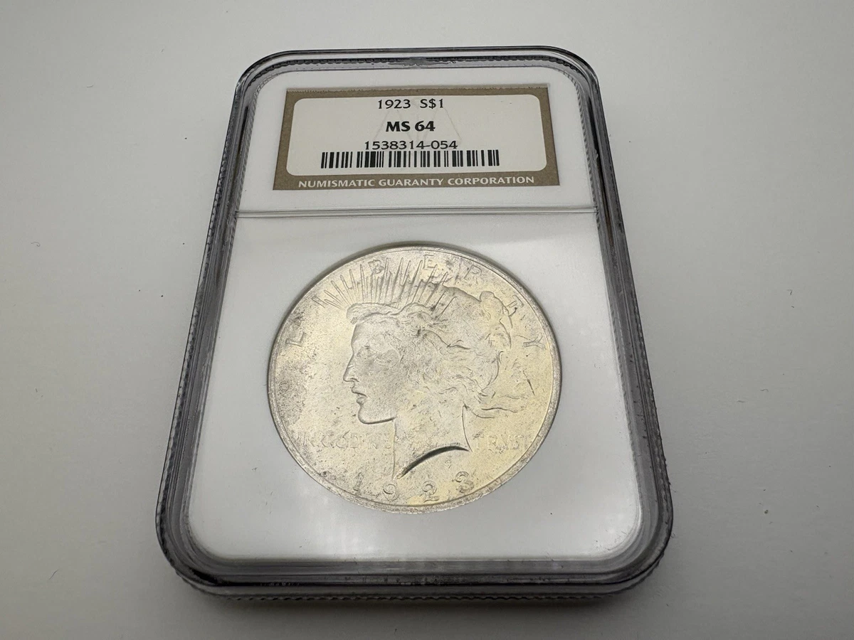 MS 64 Graded 1923 Year NGC Certified Peace Dollars (1921-1935) for