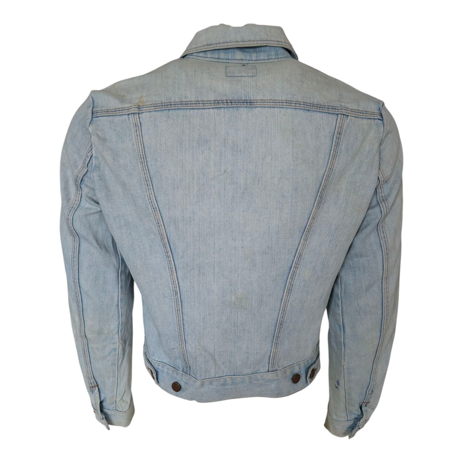 Rare Vintage 80-90sWrangler Denim Jacket USA  Light Wash – Men’s M – Distressed image 3