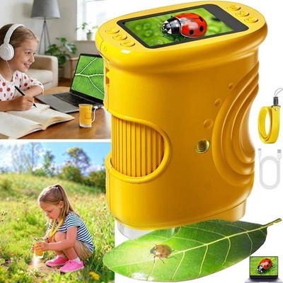 Digital Mikroskop für Kinder 1000X Vergrößerung Tragbar Taschenmikroskop Lupe