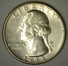 1932 Washington Silver Quarter Almost Uncirculated 25c Coin AU Twenty-Five Cents