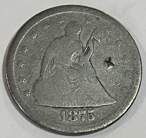 1875-S Twenty-Cent Piece. 90% Silver. Only Year Minted @ San Francisco Mint.