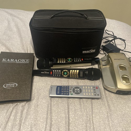Magic Sing ET23KH Wireless Karaoke System 2 Mics, Remote, Song Book, Carry case
