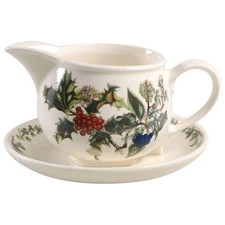 Portmeirion The Holly and The Ivy Round Gravy Boat & Underplate 920555