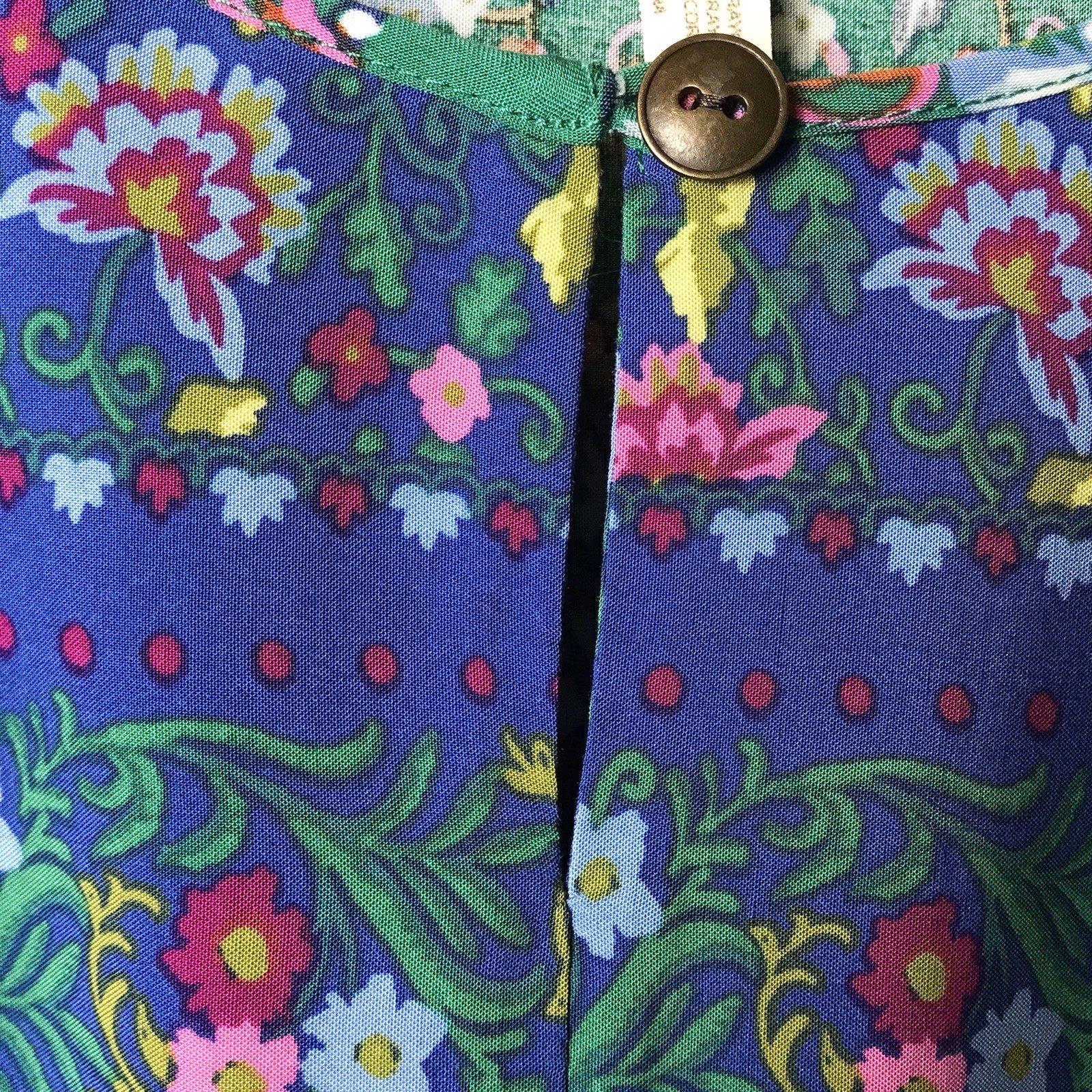 MATILDA JANE BLUE GREEN FLORAL PATTERN BOHO PEANSANT BLOUSE WOMENS SIZE MEDIUM