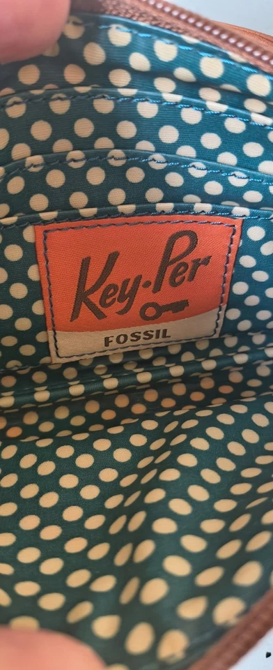 Cartera Muñequera Fossil Key-Per Lona Recubierta con Rosa y Naranja Floral y Fruta Foto 3 de 3