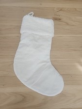 Threshold Studio McGee 17" Ivory Velvet Faux Fur Holiday Christmas Stocking